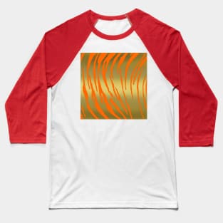 Gold Tiger Stripes Orange Baseball T-Shirt